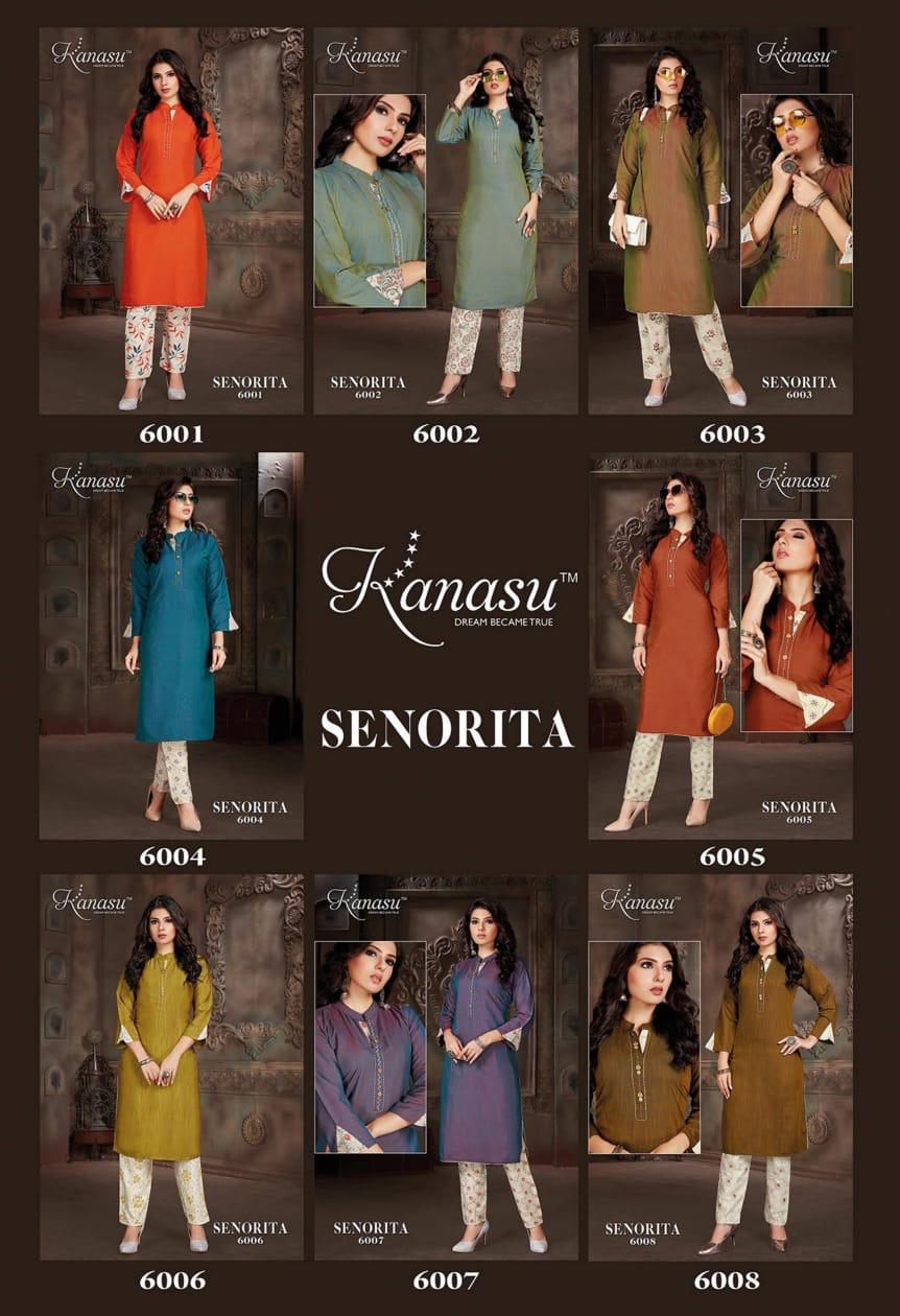 Kanasu Senorita Regular Wear Rayon Designer Kurti With Bottom Collection